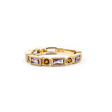  Ring .84ctw Baguette Amethyst .36ctw Citrine 14ky Sz7 224010013