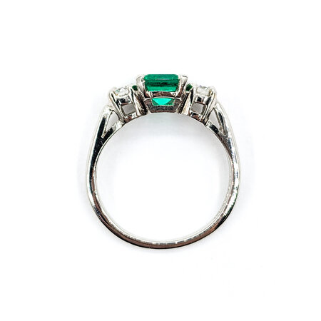 Ring .16ctw Diamonds .79ct Colombian Emerald 900pt Sz6 123040003