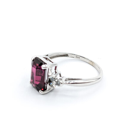 Ring .10ctw Diamonds 3.32ct Raspberry Garnet 14kw Sz8 120050098