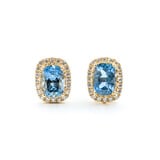  Earrings .34ctw Diamonds 2.01ctw Aquamarine Cushion 14ky 10.8x8.5mm 123050124