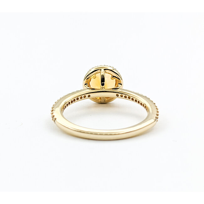 Ring Effy .33ctw Round Diamonds 1.20ct Citrine 14ky Sz7 224010039
