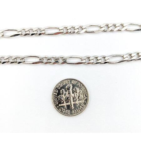 Necklace Figaro Link 4.5mm Sterling 24'' 123120147