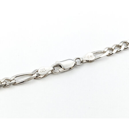 Necklace Figaro Link 4.5mm Sterling 24'' 123120147