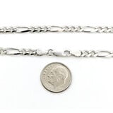  Necklace Figaro Link 4.5mm Sterling 23'' 123120145
