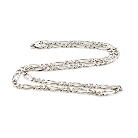 Necklace Figaro Link 4.5mm Sterling 23'' 123120145