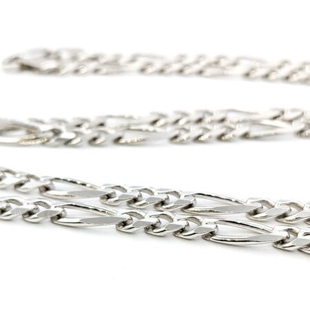 Necklace Figaro Link 4.5mm Sterling 23'' 123120145