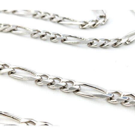 Necklace Figaro Link 4.3mm Sterling 24'' 123120139