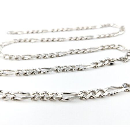 Necklace Figaro Link 5.3mm Sterling 24'' 123120148