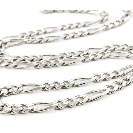 Necklace Figaro Link 4.5mm Sterling 20'' 123120144