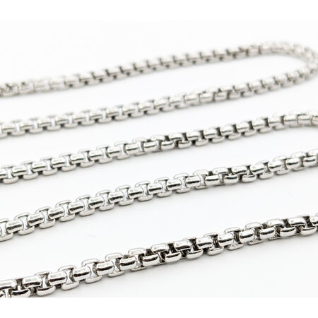 Necklace Box Link 3.4mm Sterling 22'' 123120135