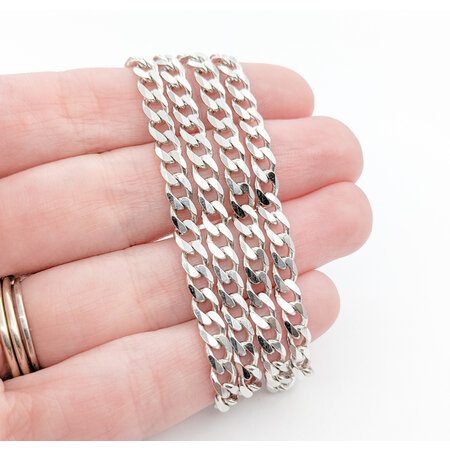 Necklace Curb Link 4.5mm Sterling 23'' 123120158