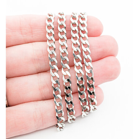 Necklace Curb Link 3.7mm Sterling 24'' 123120161
