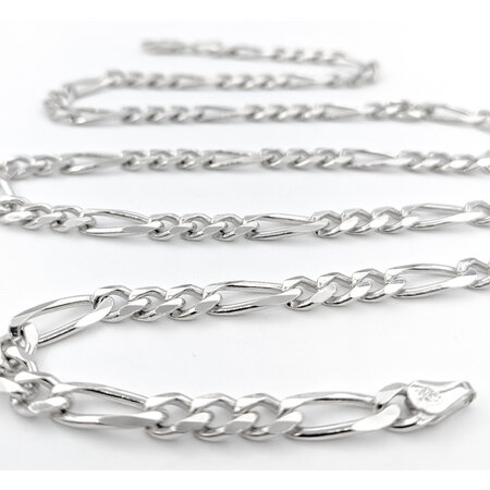 Necklace Figaro Link 5.4mm Sterling 24'' 123120143