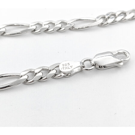 Necklace Figaro Link 4.6mm Sterling 19'' 123120140