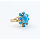  Ring Vintage Persian Turquoise 14ky Sz6 224010057
