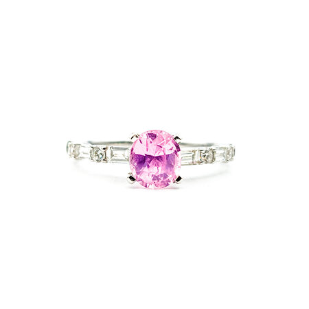 Ring .62ctw Diamonds 1.38ct Pink Sapphire 14kw Sz7 122110018