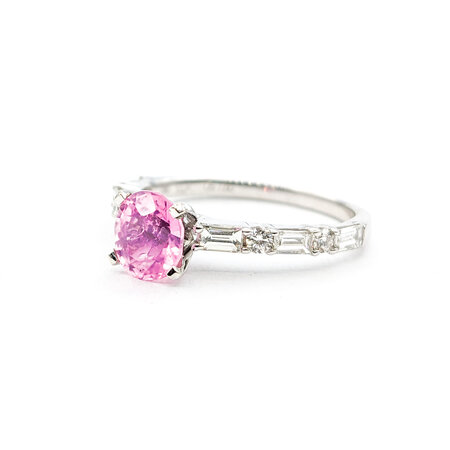 Ring .62ctw Diamonds 1.38ct Pink Sapphire 14kw Sz7 122110018