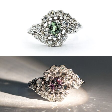 Ring .90ctw Diamonds .42ct Alexandrite 14kw Sz7 122080157