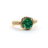  Ring .34ctw Round Diamonds 1.68ct Emerald 14ky Sz7 223030032