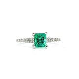  Ring .46ctw Diamonds .82ct Colombian Emerald 950pt Sz7 123040057