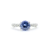  Ring Ritani .50ctw Round Diamonds 7mm Sapphire Platinum Sz5 221110029