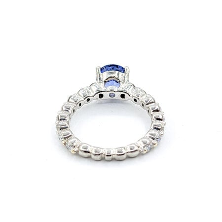 Ring Ritani .50ctw Round Diamonds 7mm Sapphire Platinum Sz5 221110029