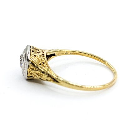 Ring Vintage .30ct European Cut Diamond 18ky Sz7.5 123030345
