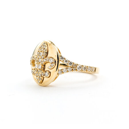 Ring Fleur-De-Lis .40ctw Diamonds 14ky Sz7 123060122