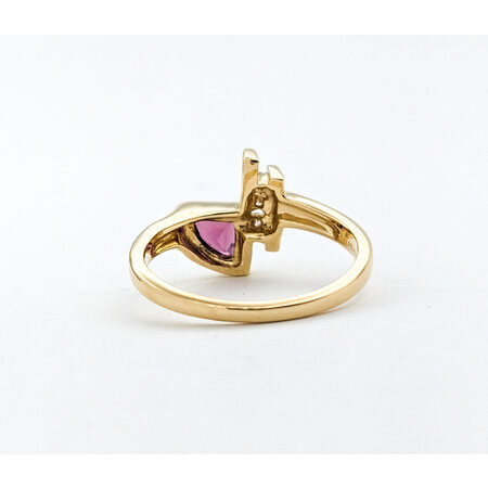 Ring Modern Design .03ctw Round Diamonds .60ct Superman Shield Purple Garnet 14ky sz7 124010154