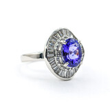  Ring 1.05ctw Tapped Baguette & Round Diamonds 2.35ct Tanzanite 900pt Sz7 122100033