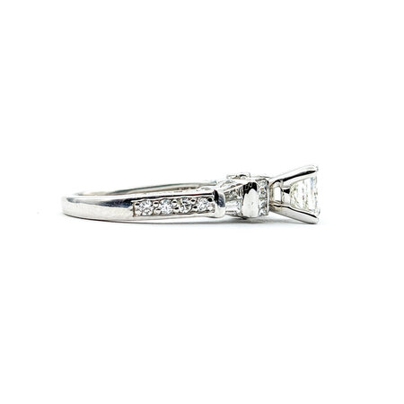 Ring Peek-A-Boo Side Diamonds 1.00ct (Clarity Enhanced) Princess Diamond .75ctw Round, Baguette & Princess Accent Diamonds 950pt sz6 124010302