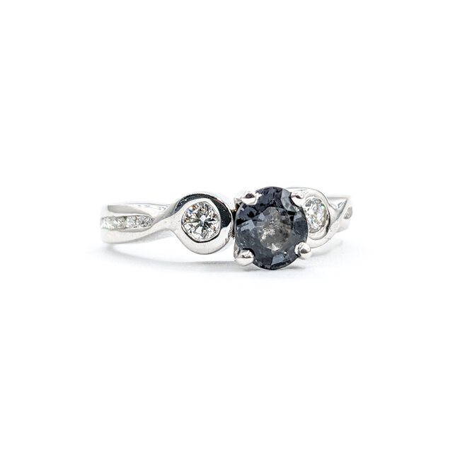 Ring .33ctw Diamonds .86ct Grey Spinel 14kw Sz7.5 123110024