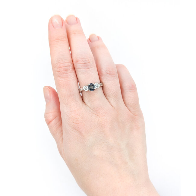 Ring .33ctw Diamonds .86ct Grey Spinel 14kw Sz7.5 123110024