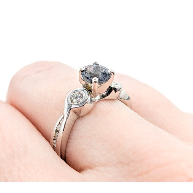 Ring .33ctw Diamonds .86ct Grey Spinel 14kw Sz7.5 123110024
