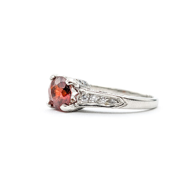 Ring Tacori .25ctw Diamonds 1.16ct Garnet 950pt Sz6.5 123040060