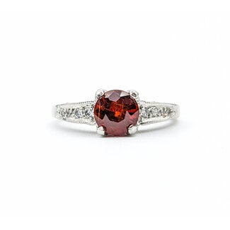 Ring Tacori .25ctw Diamonds 1.16ct Garnet 950pt Sz6.5 123040060