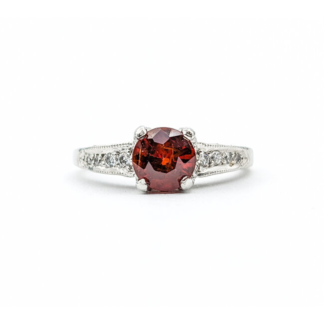 Ring Tacori .25ctw Diamonds 1.16ct Garnet 950pt Sz6.5 123040060
