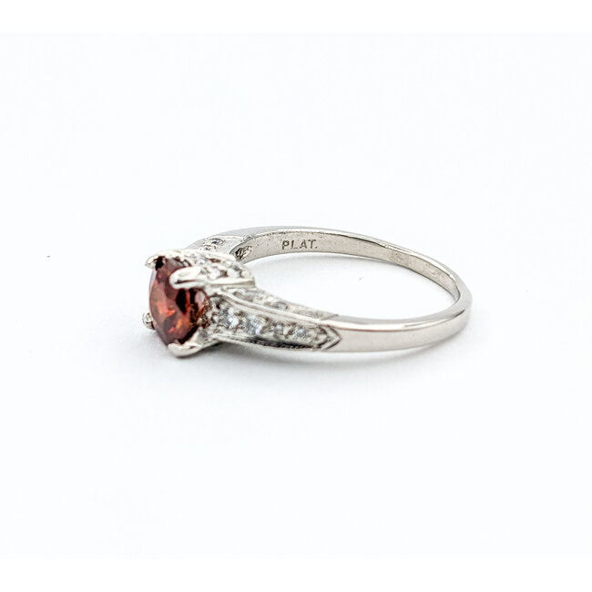 Ring Tacori .25ctw Diamonds 1.16ct Garnet 950pt Sz6.5 123040060