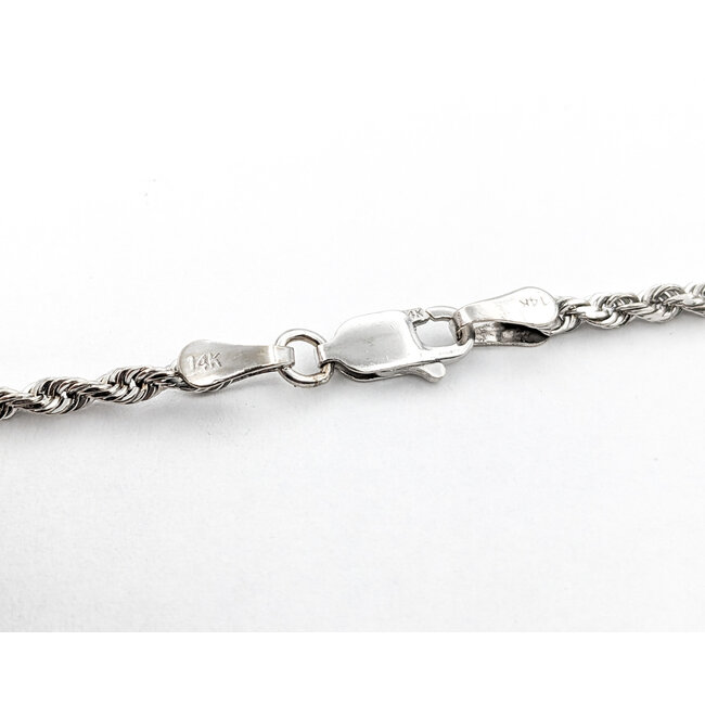 Necklace Rope Link 14kw 20" 2.1mm 9.24g 124012502