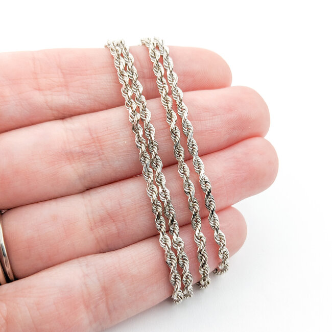 Necklace Rope Link 14kw 20" 2.1mm 9.24g 124012502