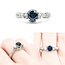 Ring .61ctw Round Diamonds .77ct Sapphire Platinum Sz6.5 221110074