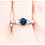 Ring .61ctw Round Diamonds .77ct Sapphire Platinum Sz6.5 221110074