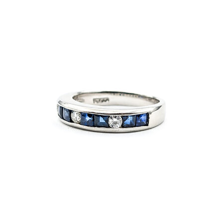 Ring .17ctw Diamonds 1.04ctw Sapphires 900pt Sz6 122110010