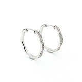  Earrings .15ctw Round Diamonds Ornate Hoop 18.5x1.8mm 10kw 124014001