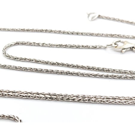 Necklace Wheat Link Lariat 14kw 22" 1.25mm 5.4g 124012526