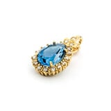  Pendant Enhancer .20ctw Round Diamonds 2.50ct London Blue Topaz 21x11mm 14ky 124011255