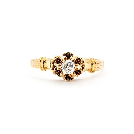 Ring Engagement .16ct Mine Cut Diamonds 14ky sz8.5 124010752