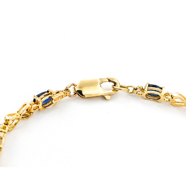 Bracelet .33ctw Round Diamonds 3.5ctw Sapphires 14ky 7.5" 223100159