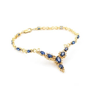 Bracelet .33ctw Round Diamonds 3.5ctw Sapphires 14ky 7.5" 223100159