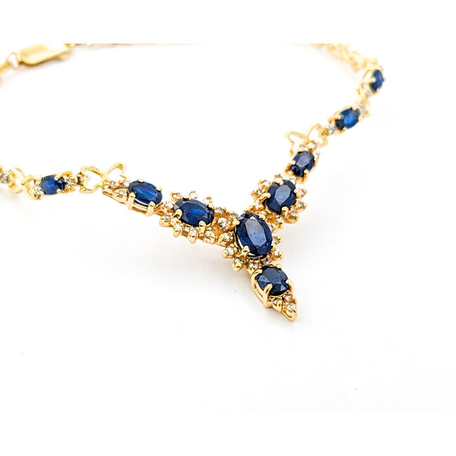 Bracelet .33ctw Round Diamonds 3.5ctw Sapphires 14ky 7.5" 223100159